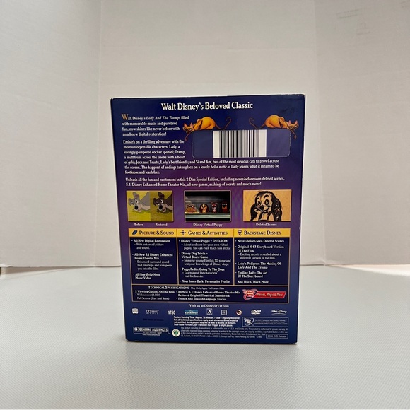 DISNEY'S Lady and the Tramp 50th anniversary Platinum Edition Movie DVD 2-Disc - Picture 9 of 10